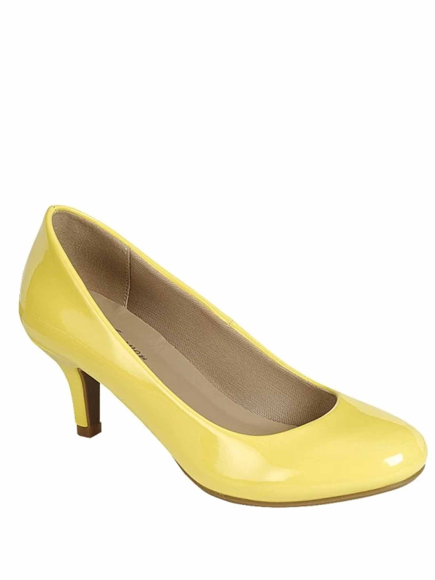 Carloss Women's Patent Glitter Round Toe Low Heel Pump Dress Shoes