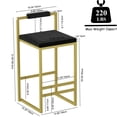thumbnail image 4 of Modern Velvet Counter Stools Set of 2, Low Back Bar Stools with Gold Metal Frame for Kitchen Island, Dining & Home Bar, 4 of 10