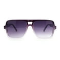 thumbnail image 2 of Womens Neat Flat Top Retro Lustrous Racer Plastic Sunglasses Purple White - Purple, 2 of 4