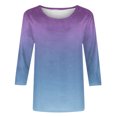 thumbnail image 4 of Ruimatai Women's Printed T-Shirt 3/4 Sleeve Blouse Round Neck Casual Comfortable Fashion Top Soft Breathable Stretch Fit, 4 of 4