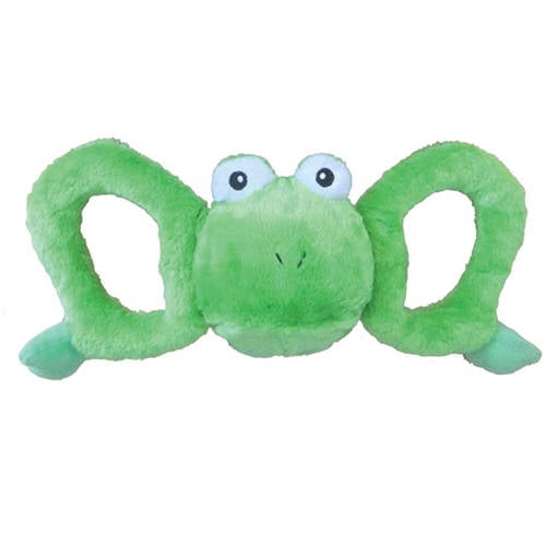 Jolly Pet Tug a Mals Plush Canvas Frog Dog Toy, Small