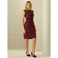 thumbnail image 3 of DARING DIVA Sheath Sleeveless Contrast Color Pencil Dress M Wine Red, 3 of 6