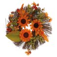 thumbnail image 1 of 1Pc Simulated Sunflower Wreath with Lights Artificial Flower Pendant Decor, 1 of 8