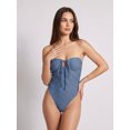 thumbnail image 4 of LMLYSoH Womens Strapless Monokini Swimsuit Slim Fit Striped/Dot Print Sleeveless Tie-up Bathing Suit Casual Swimwear, 4 of 9