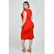 thumbnail image 3 of Vestido midi con detalle de hebilla Roman Fashion /Tallas Extras, 4392 (Rojo) rojo 36, 3 of 6