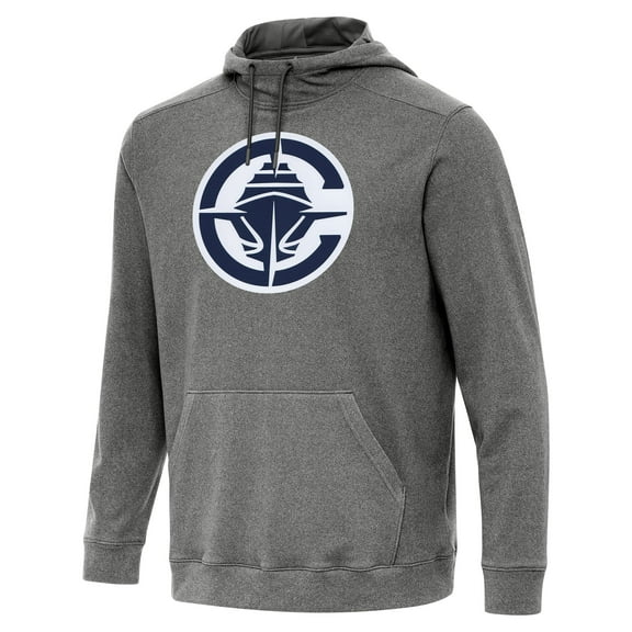 Men's Antigua Heather Black LA Clippers Cloud Pullover Hoodie