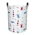 thumbnail image 1 of Balery Nautical Lighthouse Sailboat Cesta de ropa redonda con asas, impermeable, independiente, para ropa, juguetes, dormitorio y familia-Medium, 1 of 6