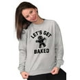 thumbnail image 4 of Funny Christmas Get Baked Gingerbread Unisex Plus Fleece Graphic Sweatshirt Brisco Brands 4X, 4 of 5