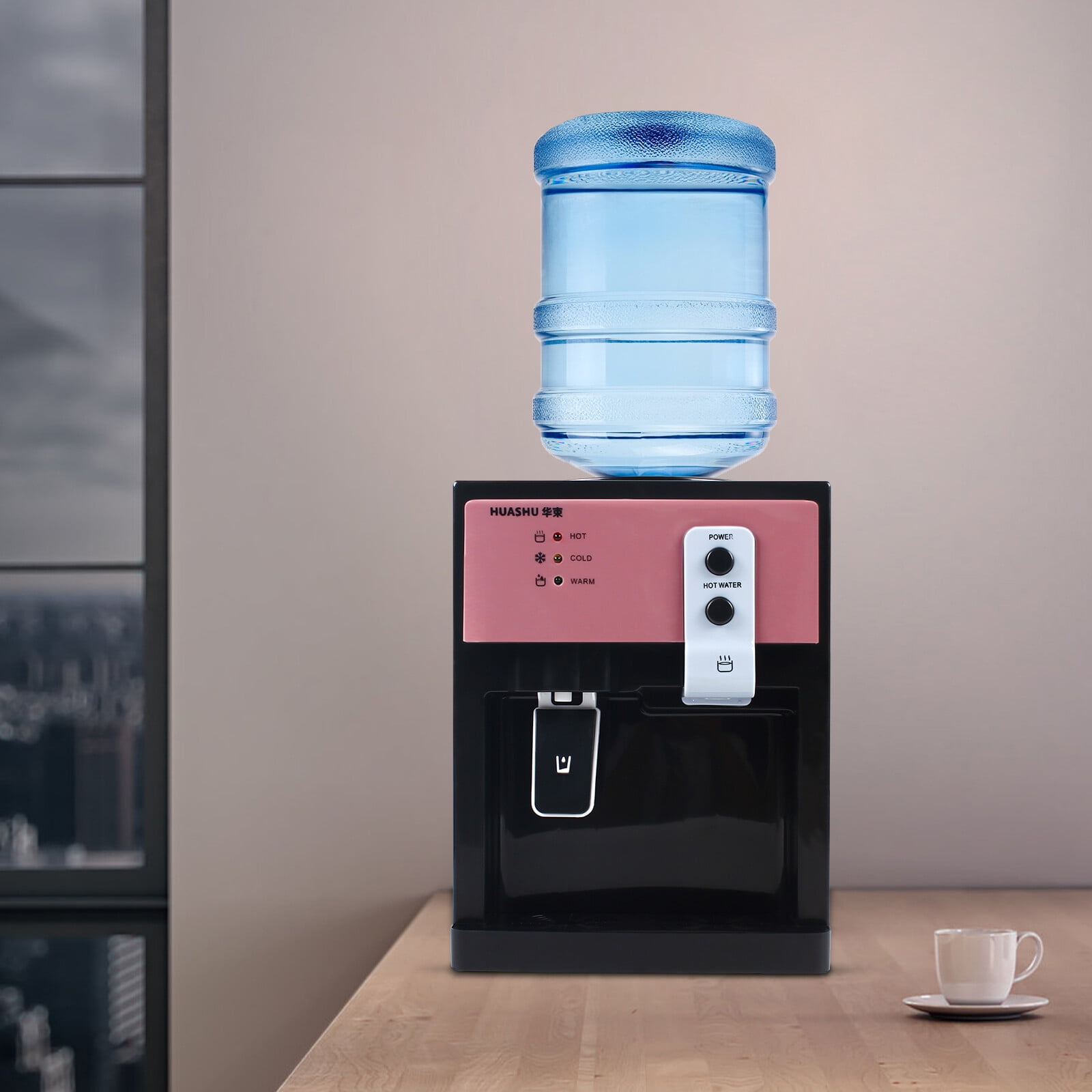 Water Dispenser, Top Loading System Countertop Water Coolers, 5 Gallon Freestanding Warm & Hot & Cold Water Cooler Dispenser, 3 Temperature Setting, Ideal for Home,Kitchen, Office Use (Rose Gold)
