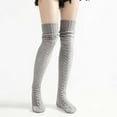 thumbnail image 2 of Kaemgyyd Thigh High Socks for Women Winter Thermal Cozy Cable Knit over the Knee High Socks Stretch Solid Color Socks for Women, 2 of 4