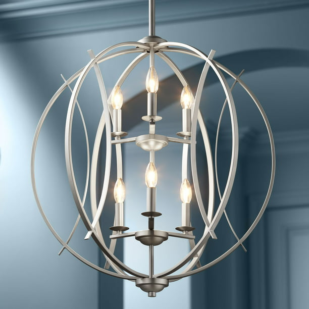 Possini Euro Design Brushed Nickel Orb, Lamps Plus Pendant Lights Kitchen