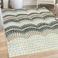 thumbnail image 1 of Tiles Decorative Rug, Gradient Colored Mosaic Waves Setting Antique Roman Royal Dated Retro Patterns, Quality Carpet for Bedroom Dorm and Living Room, 6 Sizes, Sea Blue, by Ambesonne, 1 of 4