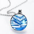 thumbnail image 2 of Flag of Israel Glass Design Circle Pendant Necklace - Stylish Jewelry for Women, 2 of 5