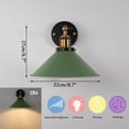 thumbnail image 4 of FSLiving USB Charging Dimmable Cordless Remote Control Battery LED Wall Lamp Fixture Low-Voltage 5V LED Modern Design Macaroon Green Wall Sconce for Laundry Dorm Bedroom - 2 Pack, 4 of 7
