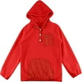 thumbnail image 2 of SUXIAN Girls Hoodies Color Block Hooded Sweatshirt for Teen Winter Warm Casual Pullover Wear Red 13-14 Years, 2 of 4