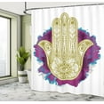 thumbnail image 4 of Ambesonne Ethnic Shower Curtain, Folkloric Motif Art Print, 69"Wx70"L, Purple Turquoise, 4 of 4