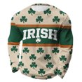 thumbnail image 1 of Camisa de Día de San Patricio Hombres de Manga Larga de Manga Larga Cuello Redondo Tops Casuales para Fiesta Festival Vacaciones Viajes Calle Uso Diario Camisetas de Hombre Casual Estiloso Verano, 1 of 8