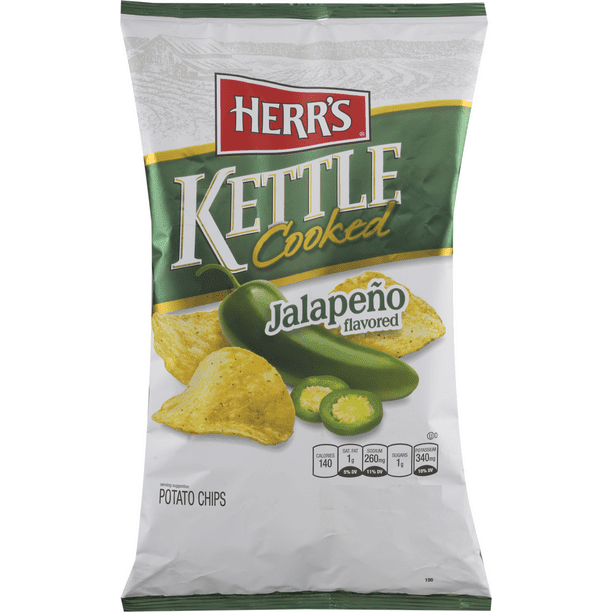 Herr's Jalapeno Kettle Cooked Potato Chips, 4Pack 7.5 oz. Bags