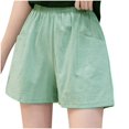 thumbnail image 2 of Floenr Women's shorts,Women's High Waist Linen Loose Casual thin Wide Leg Linen Shorts, 2 of 7
