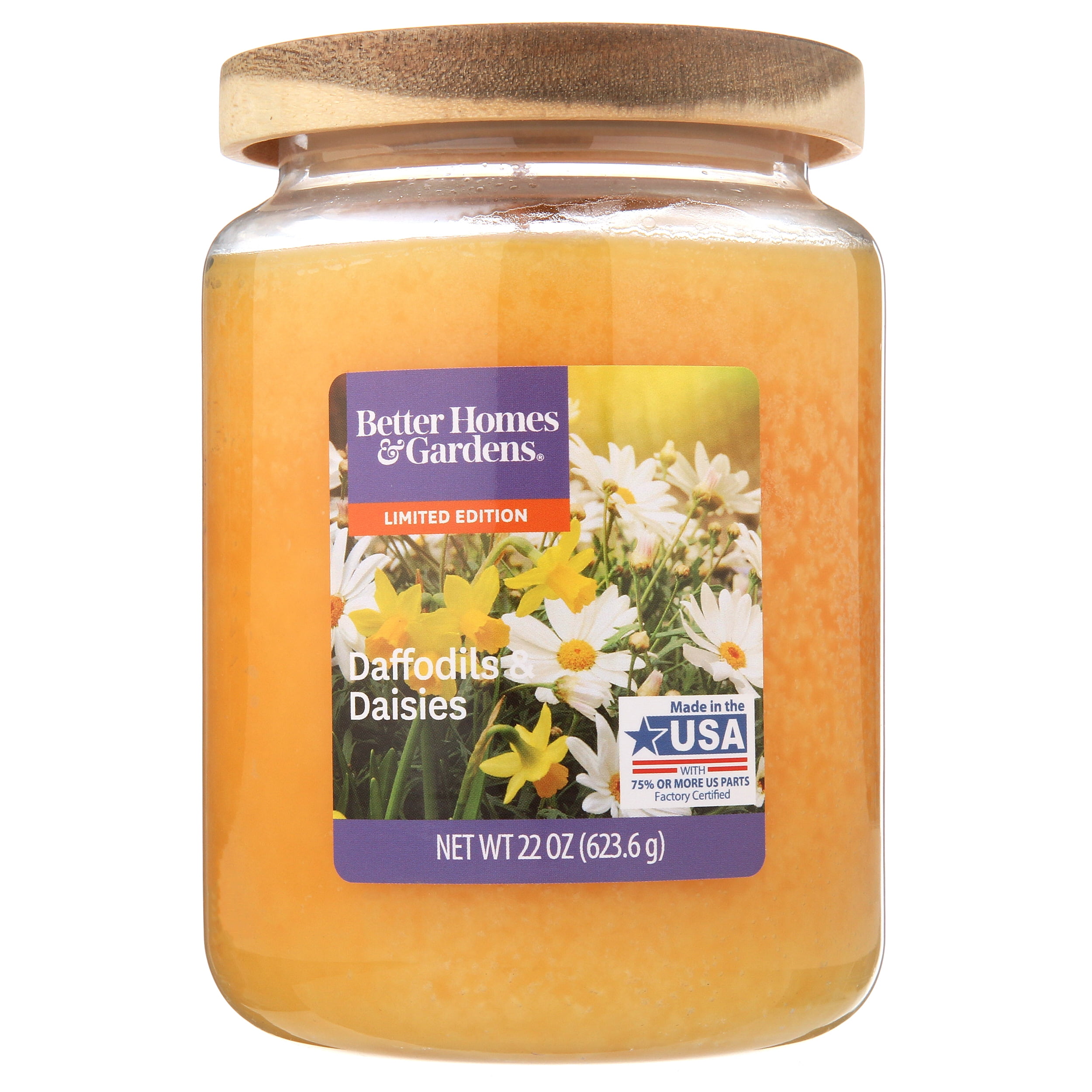 Better Homes & Gardens Daffodils & Daisies Jar Candle, 22 oz