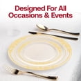 thumbnail image 5 of Smarty 7.5" Ivory Gold Harmony Rim Plastic Salad Plates 120ct, 5 of 6