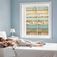 thumbnail image 4 of Retro Wood Grain Window Privacy Film Blue Yellow Green Vintage Decorative Glass Window Film UV Blocking Static Cling Non-Adhesive Sticker Covering for Home Door 19.6 x 39.3 inches, 4 of 8