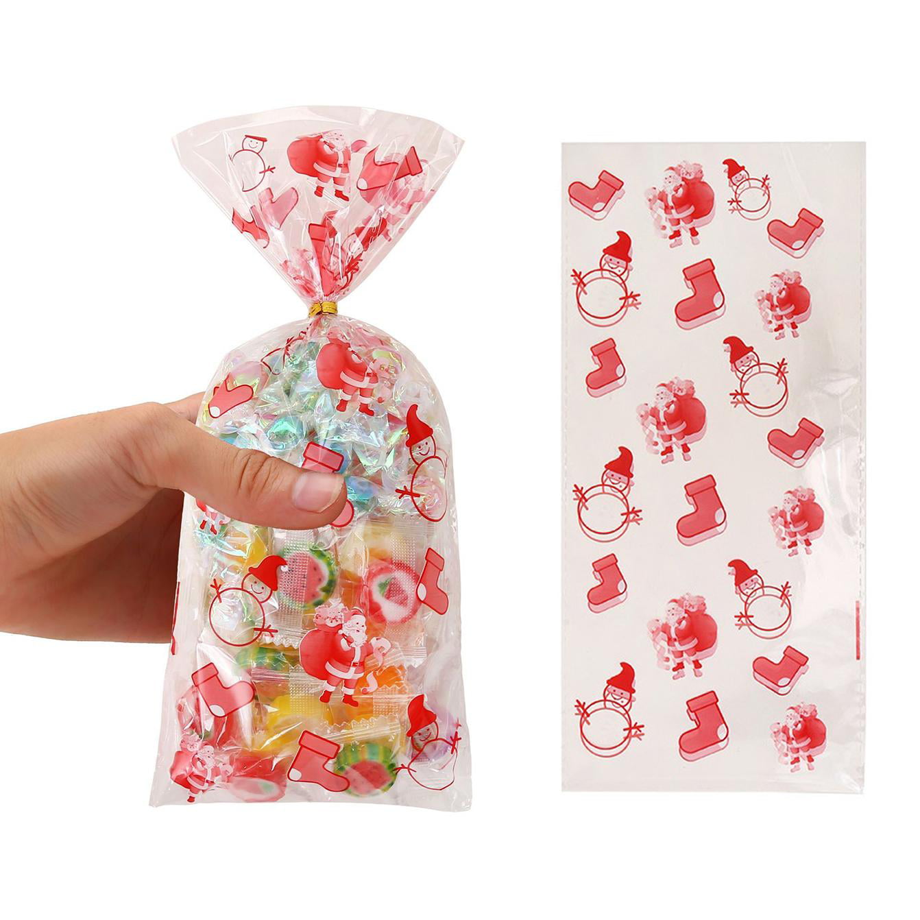 Happy date 50Pcs Christmas Cellophane Candy bags Xmas Cello Treat Goody  Bags with Ties for Christmas Holiday Party Favors  Walmartcom