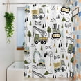 thumbnail image 3 of Cartoon Tractor Shower Curtain Set, Waterproof Shower Curtains for Bathroom, Cute Digger Shovel Truck Country Car Washable Fabric Cloth Bath Curtain for Bathtub Decoration with Hooks 54x78 Inches, 3 of 9