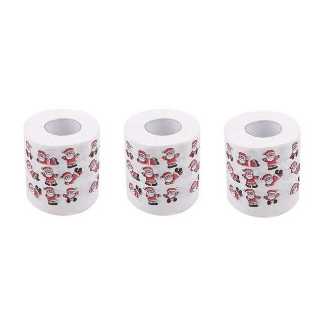 Papier Hygiénique Coloré à Motif de Noël Père Noël Sapin de Noël Papier Mouchoir Imprimé