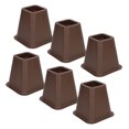 2024 6 Pcs Furniture Risers Plastic Antislip Bed Risers Wood Grain for