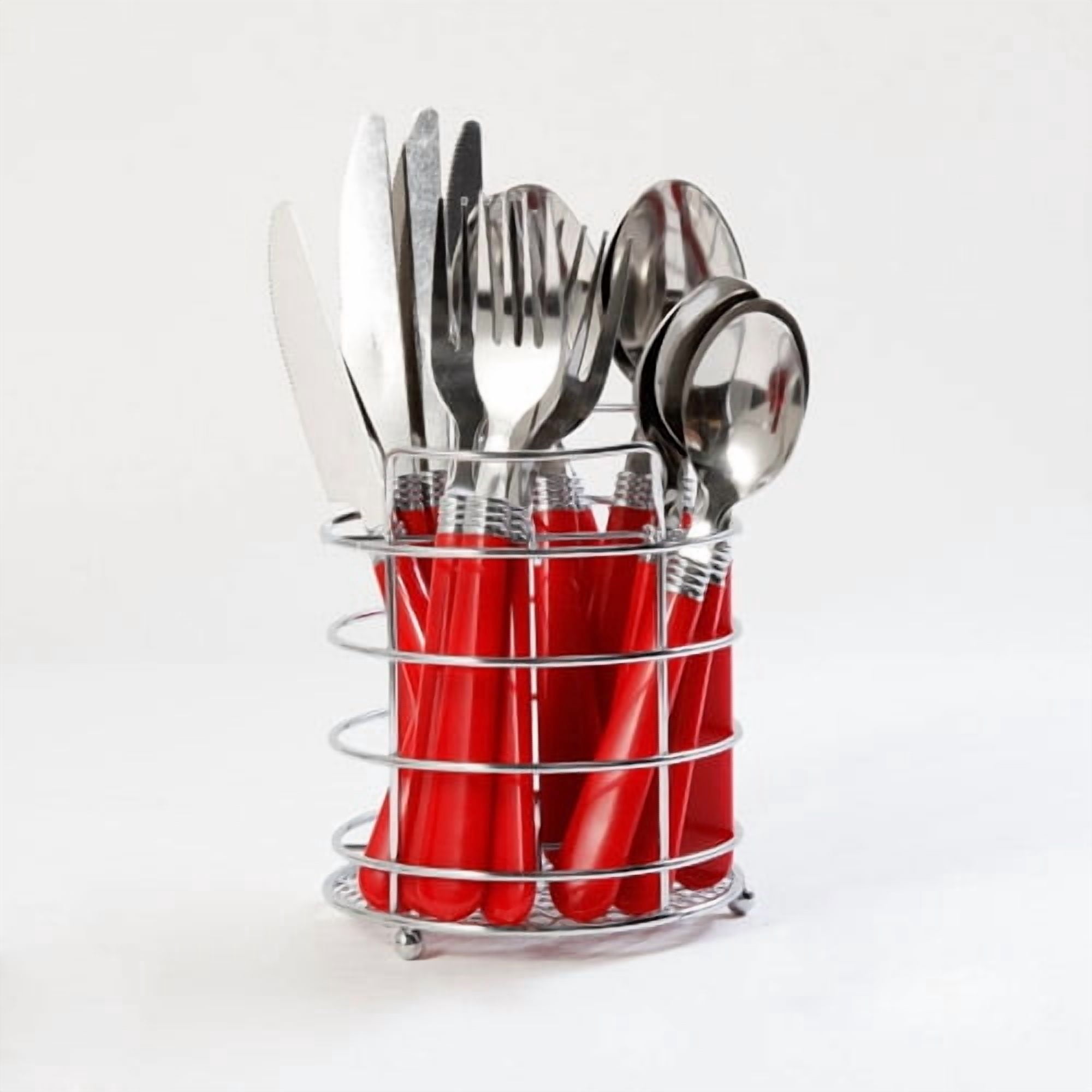 Gibson Sensations II Plastic Handle Flatware Set 16 Piece Red (93581981M)
