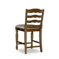 thumbnail image 4 of Linon Marino Full Back Wood Counter Stool, 24" Seat Height, Walnut Finish with Natural Fabric, 4 of 10