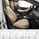 thumbnail image 2 of Fundas para Asientos de Auto CAROMOP Espuma Gruesa 3D Cuero PU Beige, 2 of 9