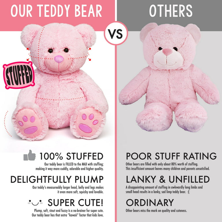 LotFancy Teddy Bear Stuffed Animals, 20 inch Soft Cuddly Stuffed Plush  Bear, Cute Stuffed Animals Toy with Footprints, Gifts for Kids Baby  Toddlers on