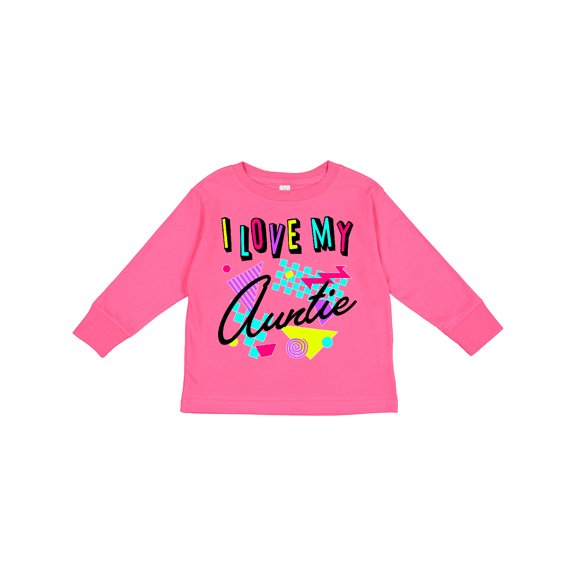 Inktastic I Love My Auntie 80s Retro Style Boys or Girls Long Sleeve Toddler T-Shirt