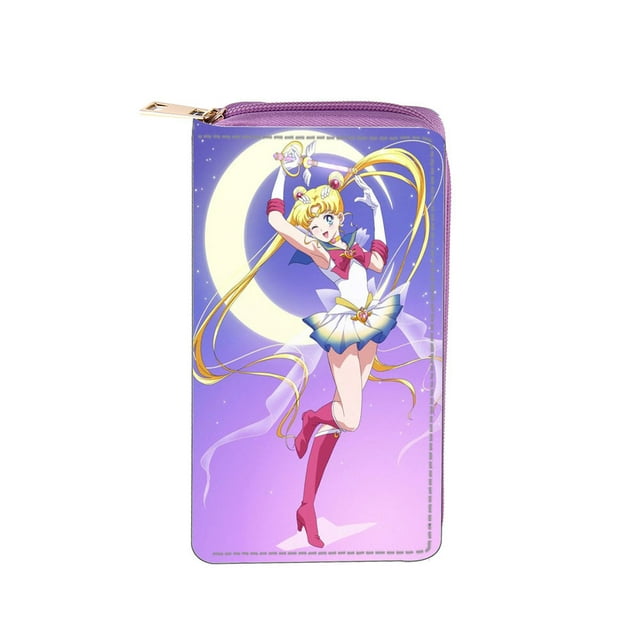 Cartera de piel sintética con personajes de anime de Sailor Moon Tsukino Usagi