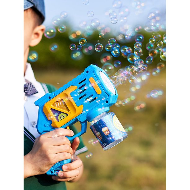 1 Box Children's Toy Bubble Gun, 10-hole Electric Cartoon Bubble Machine, Fully Automatic, Continuously Blows Colorful Bubbles, With Light & Music, Ou