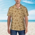 thumbnail image 4 of Daiia Brown Flowers Hawaiian Shirt for Men Gentle Cotton Regular Short Sleeve Casual-X-Large, 4 of 9