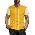 thumbnail image 2 of Yellow Baseball Shirts Sports Uniform for Men Hip Hop Softball Sports Active Tee, 2 of 5