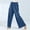 Dark Blue, variant on Bell Bottom,Fashion Womens Casual Solid Color Elastic Loose Pants Straight Wide Leg Trousers Pants