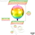 thumbnail image 4 of KatchOn, Rainbow Foil Balloons - 22 Inch, Pack of 6 | 4D Gradient Rainbow Balloons | Tie Dye Balloon for Birthday Party Decorations | Rainbow Unicorn Balloon | Multicolor Iridescent Balloons, 4 of 4