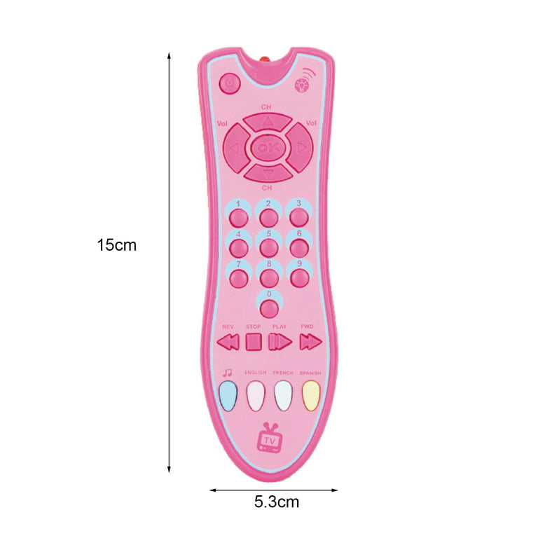 Sanwood TV Remote Control Toy Baby Simulation TV Remote Control Kids Educational Music English Learning Toy, Size: 15, Gray
