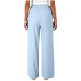 thumbnail image 5 of YIFUNIN Women's Casual Solid Color Loose Pants with Pockets, Fashion Comfort Trousers for Daily Outfits, Relaxed Fit Streetwear Style,Sky Blue L, 5 of 6