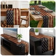 thumbnail image 6 of Vintage American Flag Table Runner 108 Inches Long, Farmhouse Shabby Retro Red Blue Kitchen Coffee Dining Table Decoration for Home Party Birthday Wedding Home Decor 13x108 Inches, 6 of 8