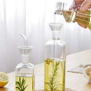 LandHope Oil Bottle Glass with Spout Olive Oil Vinegar Dispenser for Kitchen and BBQ (250ml/8.54oz)
