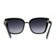 thumbnail image 4 of Iconic Metal Bridge Large Cat Eye Plastic Chic Fashion Sunglasses Black Silver Smoke, 4 of 4