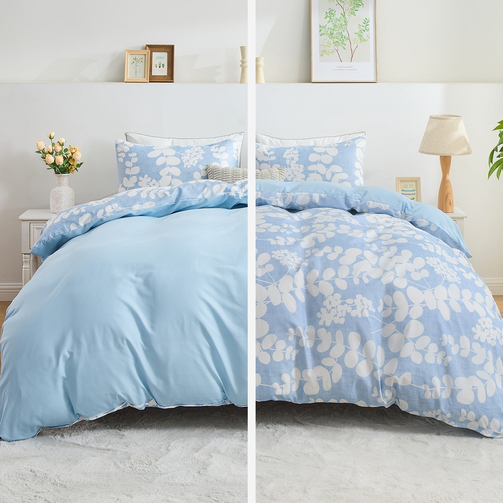 Hitime Twin Duvet Cover Set, Soft & Breathable Microfiber 3 Pieces Twin Bedding Sets, Pattern Twin Comfy Duvet Cover Set, with Zipper Closure (Twin)