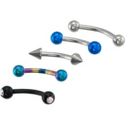 Body Jewelry Women's Lead Crystal Brow Value Pack, Blue