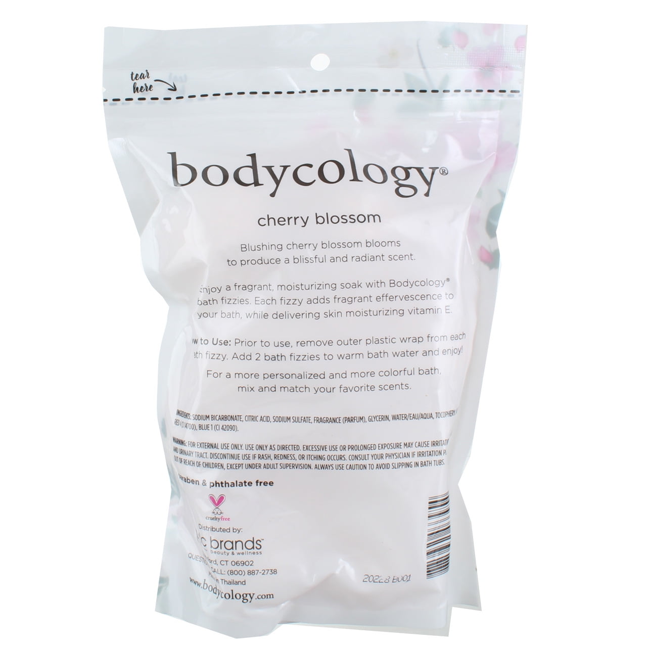 Bodycology Bath Fizzies Bath Soak Bath Balls, Cherry Blossom, 2.1 oz, 8 ct (Pack of 3)