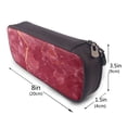 thumbnail image 3 of Vsdgher Abstract Red Marble Print Pen Case Leather Pencil Pouch Markers Holder Big Capacity Bag with Zippered Pocket for Stationery Tool, 3 of 6